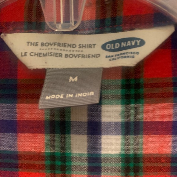 Old Navy red plaid shirt M - Picture 3 of 4